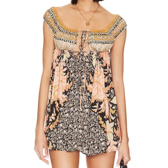 (A8) NEW Free People NWT Bali Mariposa Slip Dress in Black Combo, Size XS, NWOT - Picture 5 of 16